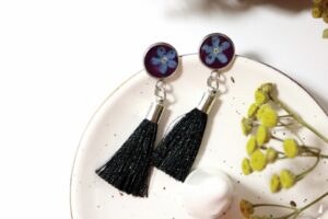 Niezapominajki w fiolecie z chwostami // Kolczyki