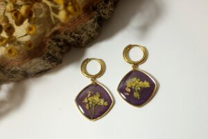 Smagliczka w fiolecie - kwadraty // Kolczyki