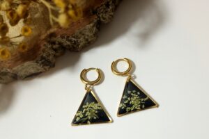 Marchew w trójkącie - czarne // Kolczyki