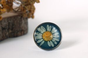 Rumianek na niebiesko // Pierścionek