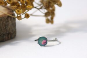 Gipsówka turkus - małe oczko // Pierścionek
