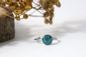 Mini gipsówka turkus - małe oczko // Pierścionek