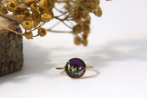 Wrzosy fiolet - średnie oczko g // Pierścionek