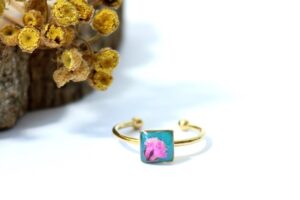 Gipsówka w kwadracie m turkus // Pierścionek