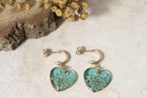 Marchew w zieleni - serca // Kolczyki