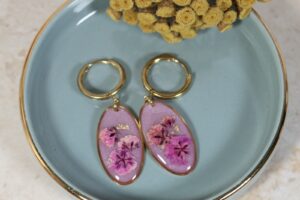 Gipsówka róż owal g // Kolczyki