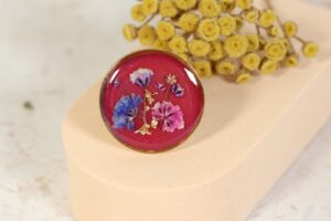 Gipsówka amarant - koło g // Pierścionek