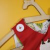 Czerwona sukienka dwustronna z alpaką (62 cm)