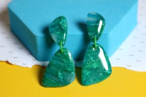 Green mini half // Kolczyki