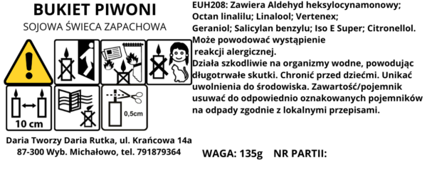 CLP - prostokąt (2) Bukiet piwonii // Świeczka